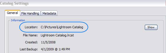 Finding Out Where Your Catalog Folder Is