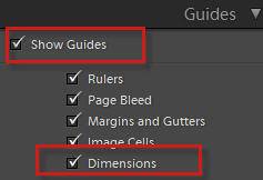 Show Dimensions in Lightroom Print Module Guides