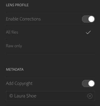 Lightroom Mobile Import Settings