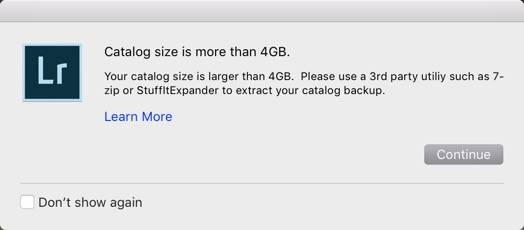 Your Lightroom Catalog Size is Larger than 4 GB