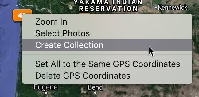 Create Collection from Map Pin in Lightroom Classic