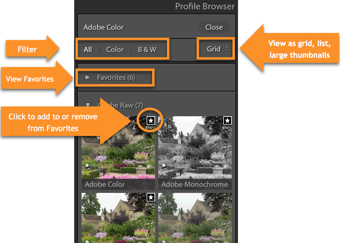 Lightroom Classic Profile Browser
