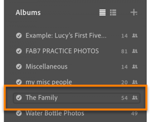 Designated target collection in Lightroom CC