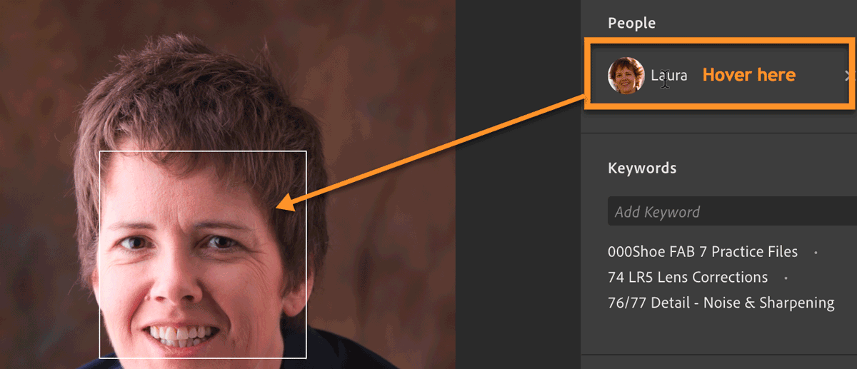 Lightroom CC: View Face Region