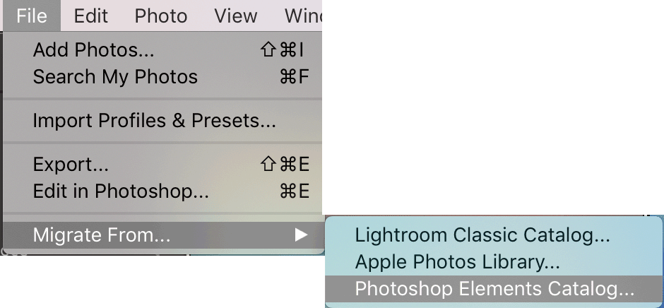 Migrate from Photoshop Elements to Lightroom