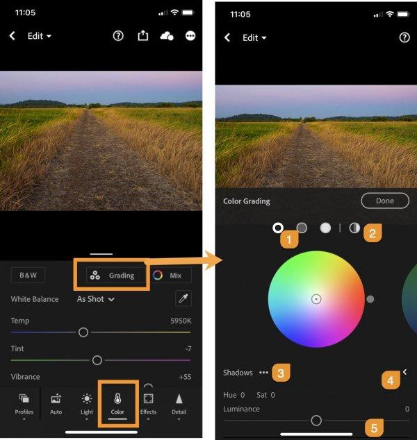 Lightroom Mobile Color Grading Panel Laura Shoe's Lightroom Training Tutorials and Tips